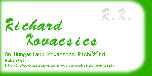 richard kovacsics business card